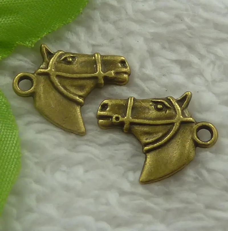 200 штук Античная бронзовая голова лошади Подвески 21x18 мм #2261|head charms|horse head charmcharm charm