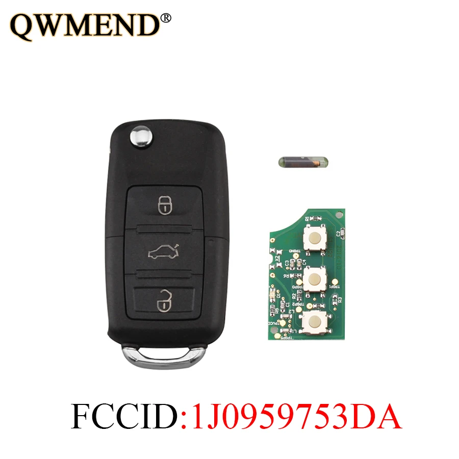 QWMEND 3 шт. * Автомобильный Дистанционный Ключ DIY для Seat Ibiza Altea Leon Toledo 2005-2013 1J0959753DA