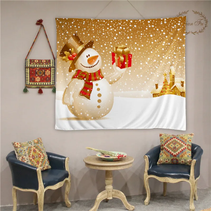 Рождественский настенный гобелен для снеговика новогодний из ткани украшение