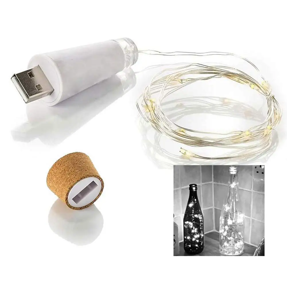 

New 1PC/4PCS 1.5M 15Led 150CM USB Rechargeable Wine Bottle Cork Light String Party Decoration Wedding Halloween