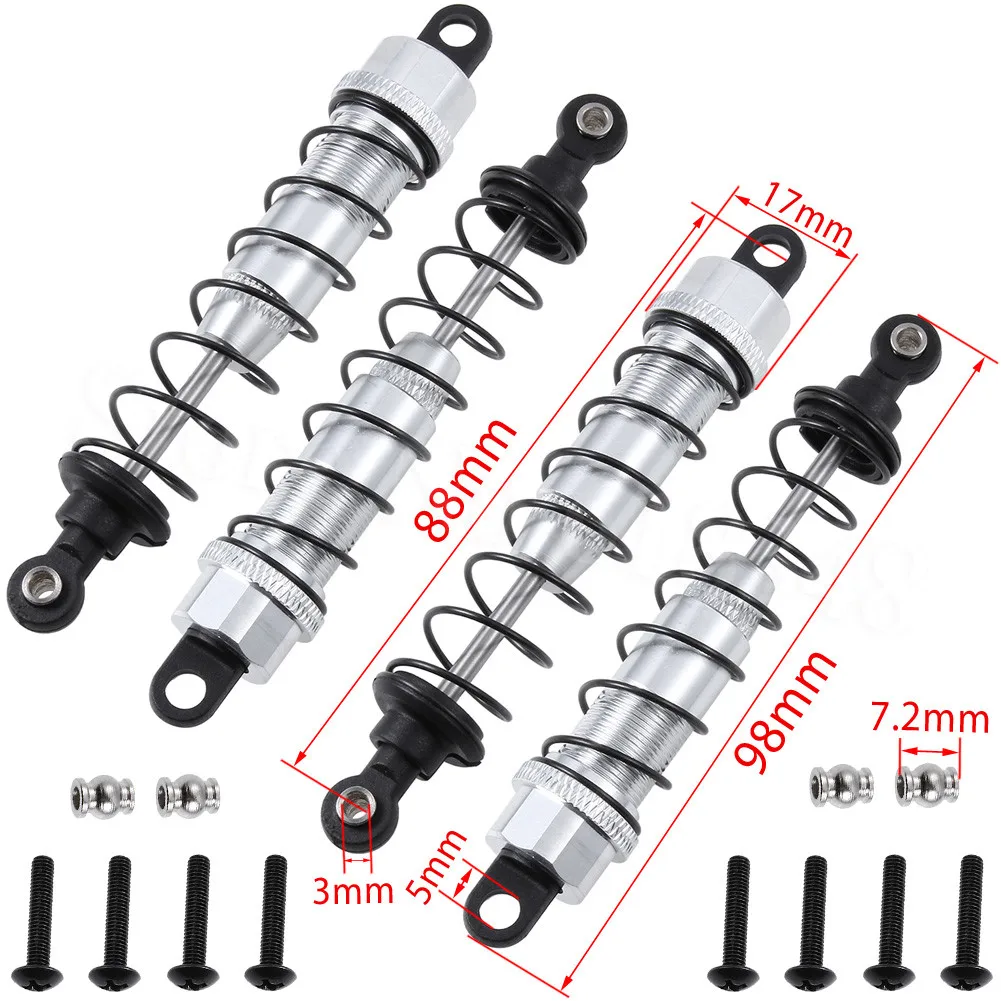 

4 шт. алюминиевый передний и задний амортизатор в сборе, масляные детали для осевого SCX10 Hop-Up обновления
