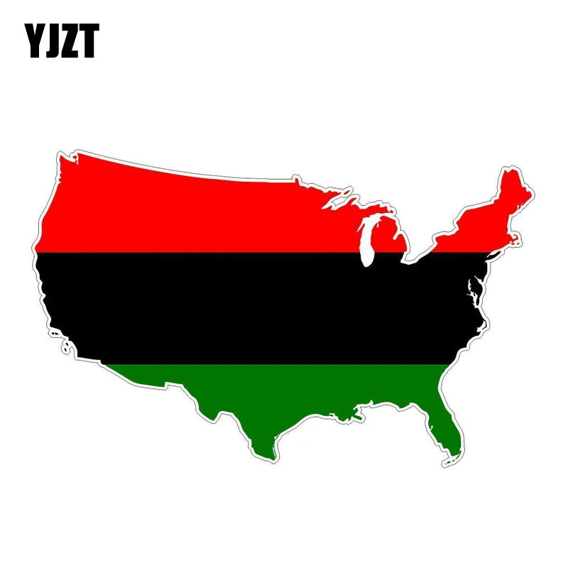 

YJZT 15.8CM*9.9CM Car Afro American USA Flag Map Car Sticker Decal Accessories 6-1273