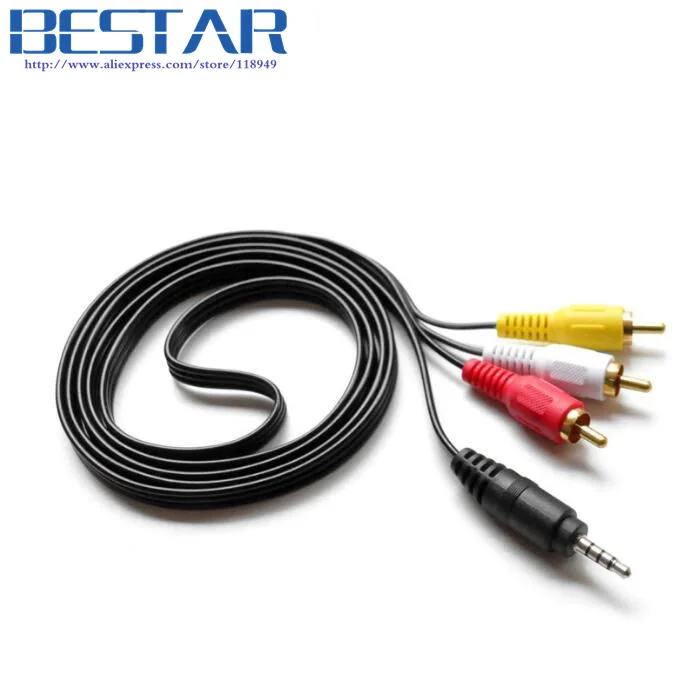4 провода 3 5 мм штекер 3RCA аудио видео кабель футов 1 м RCA av-кабель для DVD CD компьютера