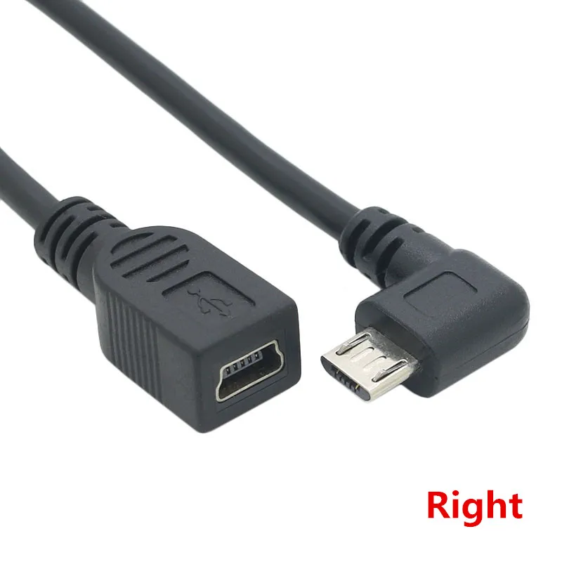 0 25 м 90 градусов правый левый вверх вниз Угловой Micro USB 2 штекер к мини 5 контактный