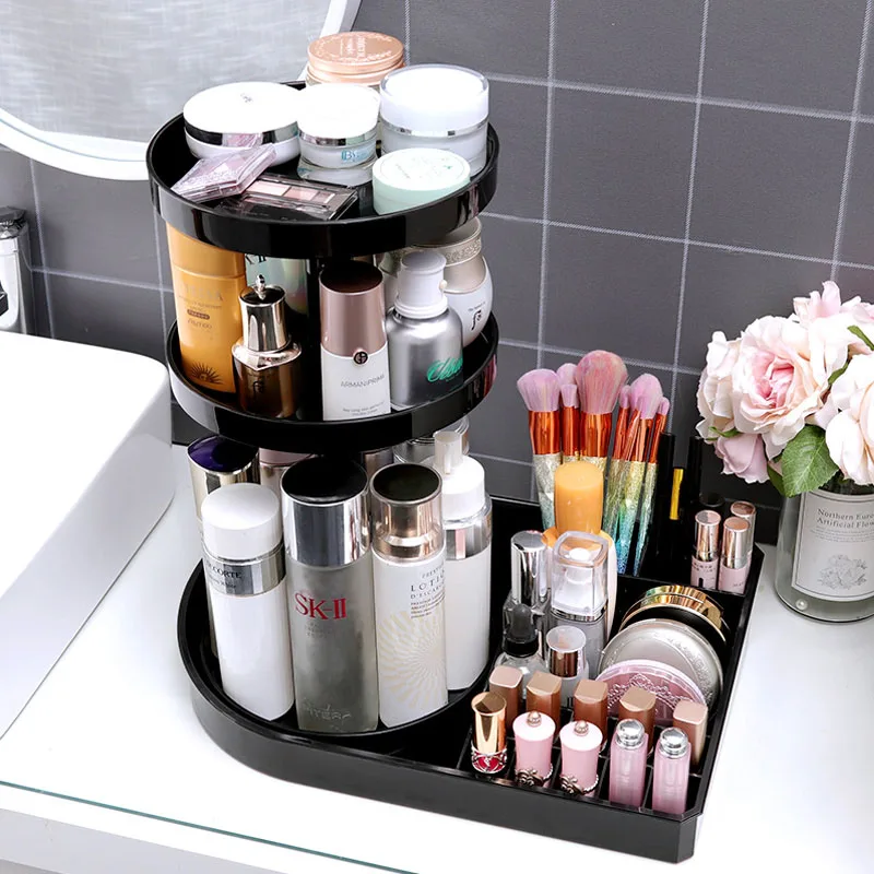 Новый вращающийся органайзер для макияжа стойка лака ногтей многослойная
