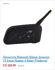 Мотоциклетный Bluetooth Шлем Интерком V6 стерео гарнитура 6 всадников ветрозащитный водонепроницаемый интерком мотоцикл катание на лыжах концертный 2 шт./лот