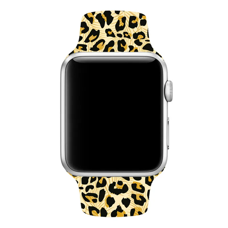 Силиконовый чехол с Ремешок для наручных часов Apple Watch, версии 4 44/40 мм спортивные резиновые печати кабель-браслет на запястье, аксессуары для наручных часов iWatch 3/2/1, 38, 42 мм, версия