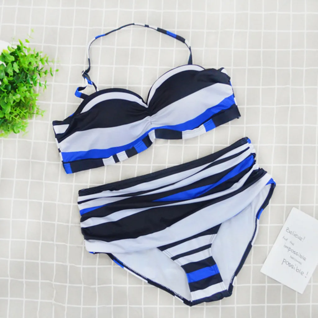 Бикини летнее красивое женское плюс размер бандаж с принтом бюстгальтер бикини