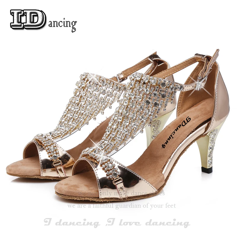 Танцевальная обувь стразы танцевальная женская Латинская Сальса Танго вальс