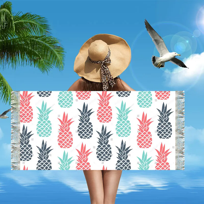 Единорог Фламинго ананас пончик пляжное полотенце с изображением героев