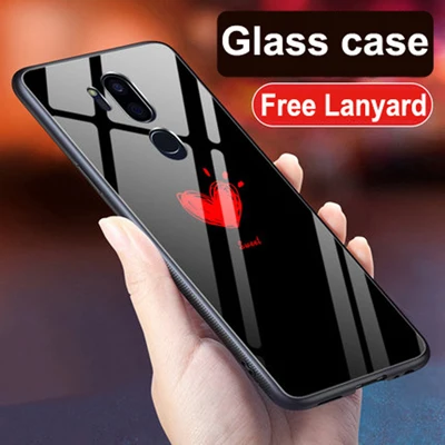 Для LG G7 чехол G7ThinQ животный узор закаленное стекло задняя крышка чехол LGG7 G7 ThinQ G710 ударопрочный стеклянный чехол для LG G7 тонкий Q