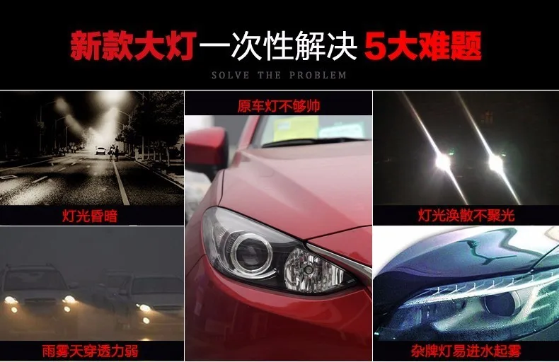 Kowell Автомобиль Стайлинг для- Mazda 3 светодиодные фары Mazda3 Axela LED DRL Объектив Двойной Луч H7 ксеноновые автомобильные аксессуары