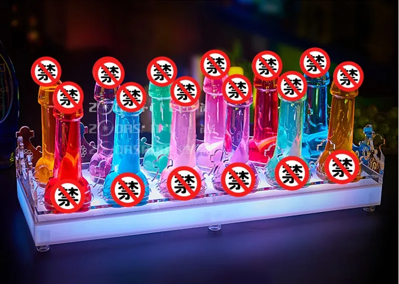 

Новинка, перезаряжаемый светящийся светодиодный стеклянный поднос, держатель для чашки в виде пули с пенисом, стеклянная чашка для бара, ук...