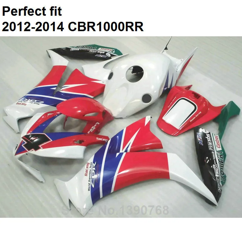 Подходит инъекции Обтекатели для Honda красный белый синий CBR 1000RR 12 13 14 обтекатели комплект CBR1000RR 2012 2013 CN26