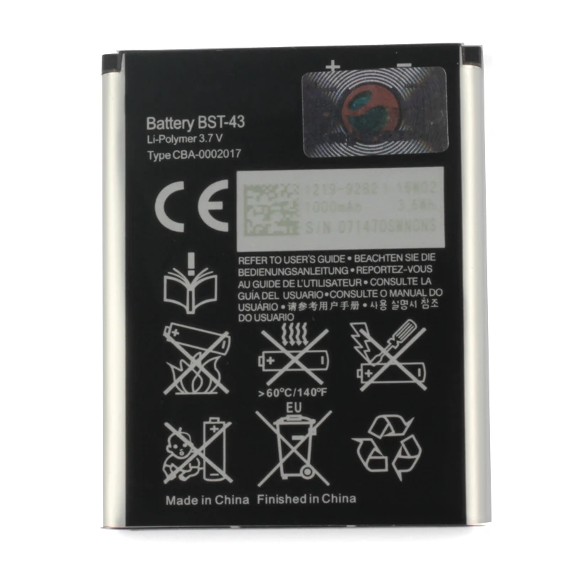 Оригинальный аккумулятор большой емкости для телефона Sony Ericsson WT13I U100 U100i J10 J20 J108