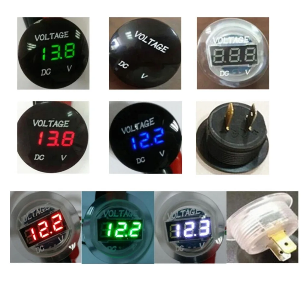 12 24 в светодиодный цифровой автомобильный Вольтметр постоянного тока для