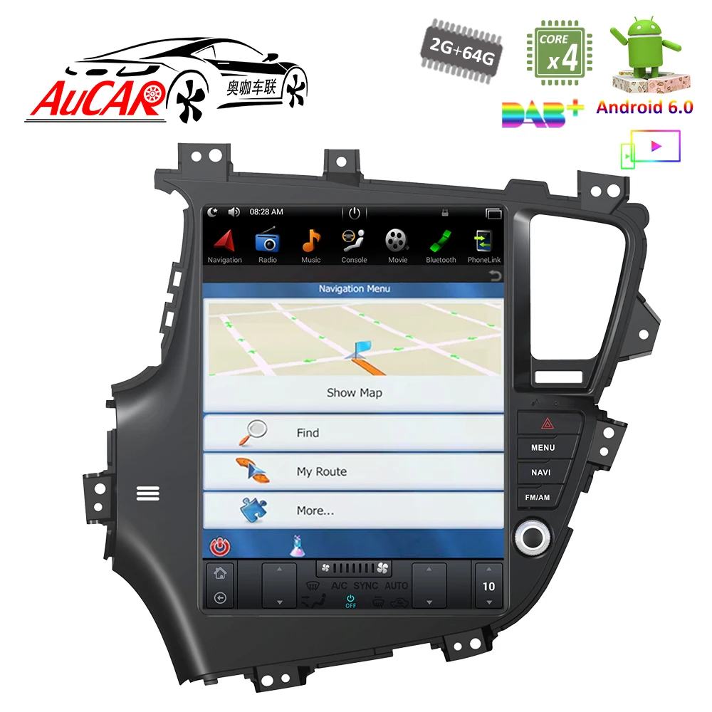 2 DIN Tesla стиль автомобиля радио Android 8,1 для Kia Optima K5 gps Мультимедиа Bluetooth радио wifi 4G стерео AUX HD 10,4 сенсорный экран