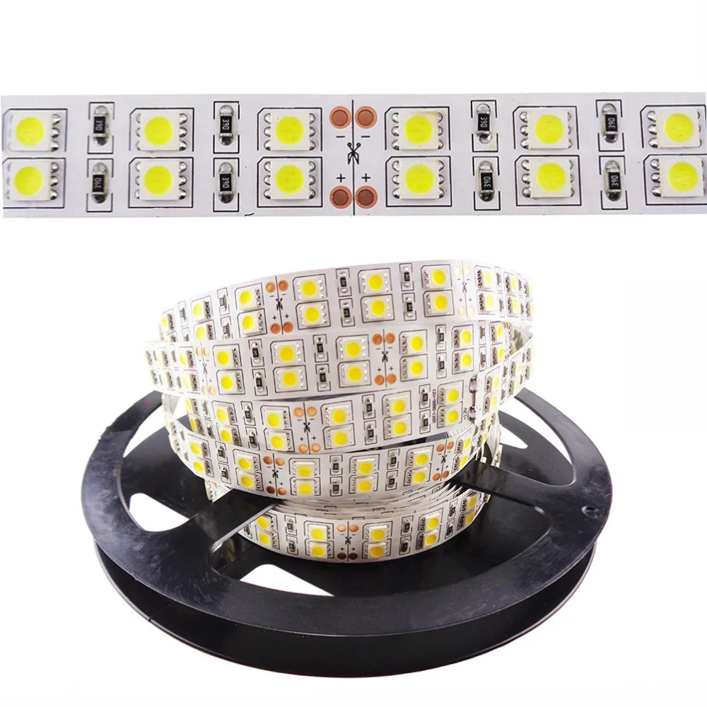Супер высокая яркость 2 ряда Светодиодная лента 600 светодиодов 5050 SMD светодиодная
