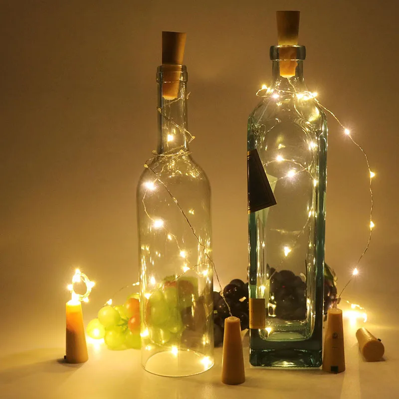 Светильники в форме винных бутылок (с крышкой) 5 шт упаковке Батарея управляемая