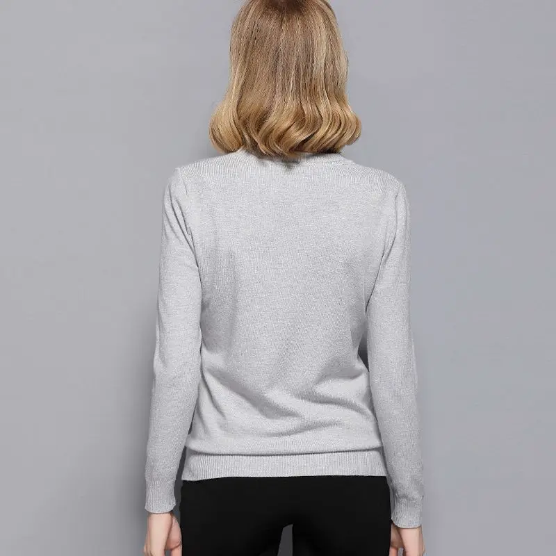 Новинка 2018 женский осенне-зимний теплый свитер модные однотонные пуловеры