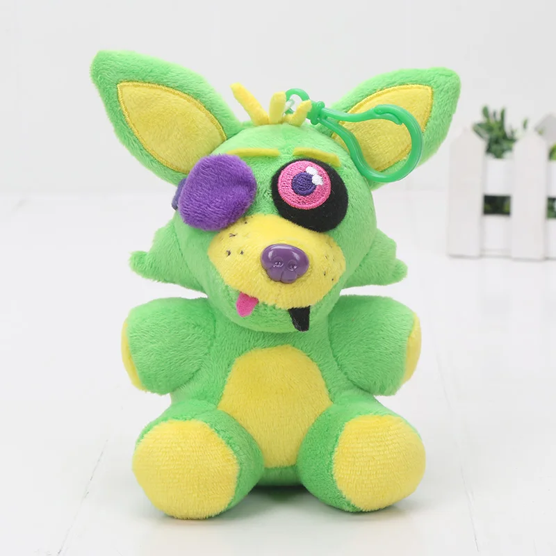 green foxy 15cm FNAF Five Nights at Freddy's, плюшевый медведь Фредди, красный Лисичка, страшные игры, кошмар, лисичка, Весенняя ловушка, плюшевая шапка, рюкзак, игрушки для кукол - Цвет: green foxy 15cm