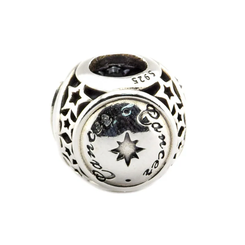 Подходит для женщин Pandora Браслеты Рак Знак Зодиака Подвески 100% стерлингового