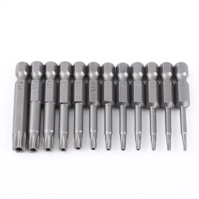 

12Pcs 50mm 1/4 inch Hex Torx Head Screw Driver Bits Magnetic Set T5-T40 New