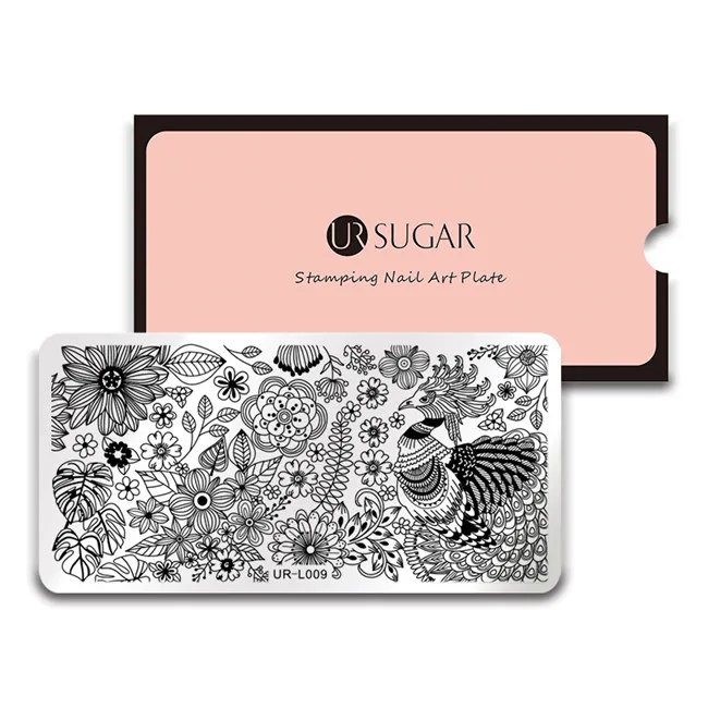 UR-L009 Ur Sugar Цветочные пластины для штамповки ногтей Цветочный животный узор дизайн ногтей штамп шаблон Летний лист изображения пластины трафарет Инструменты для ногтей - Цвет: UR-L009