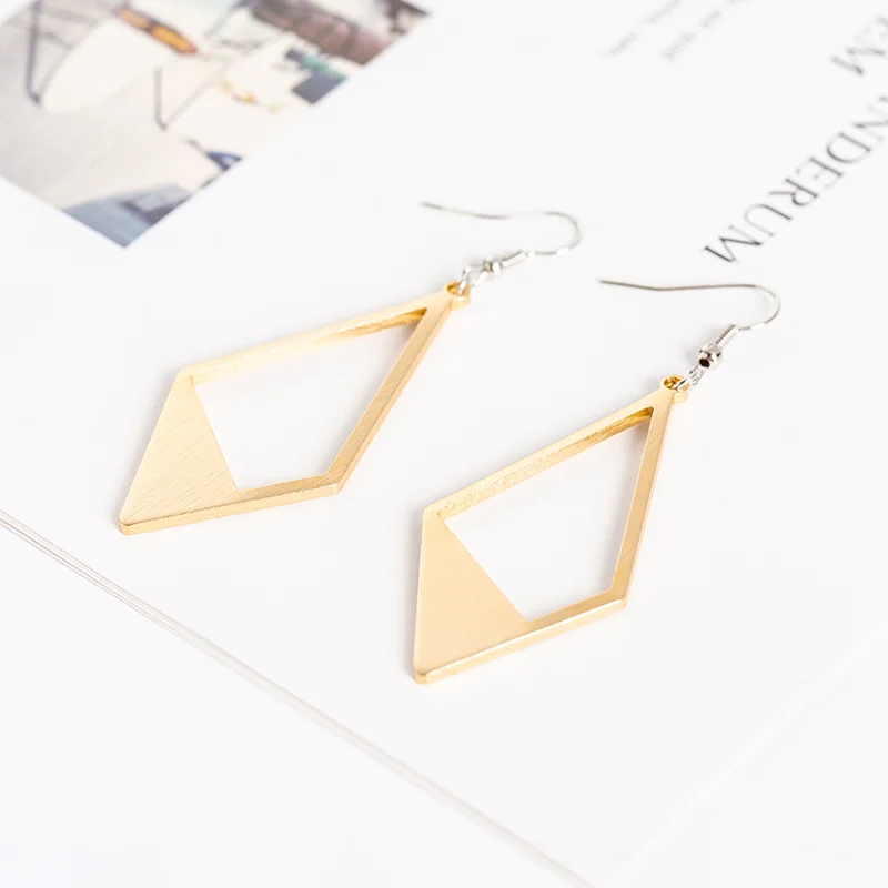 Suteyi New Arrival Simple Rhombus Drop Earrings Fashion Zinc Alloy Geometric Shape Punk Women Girl Charms Jewelry | Украшения и