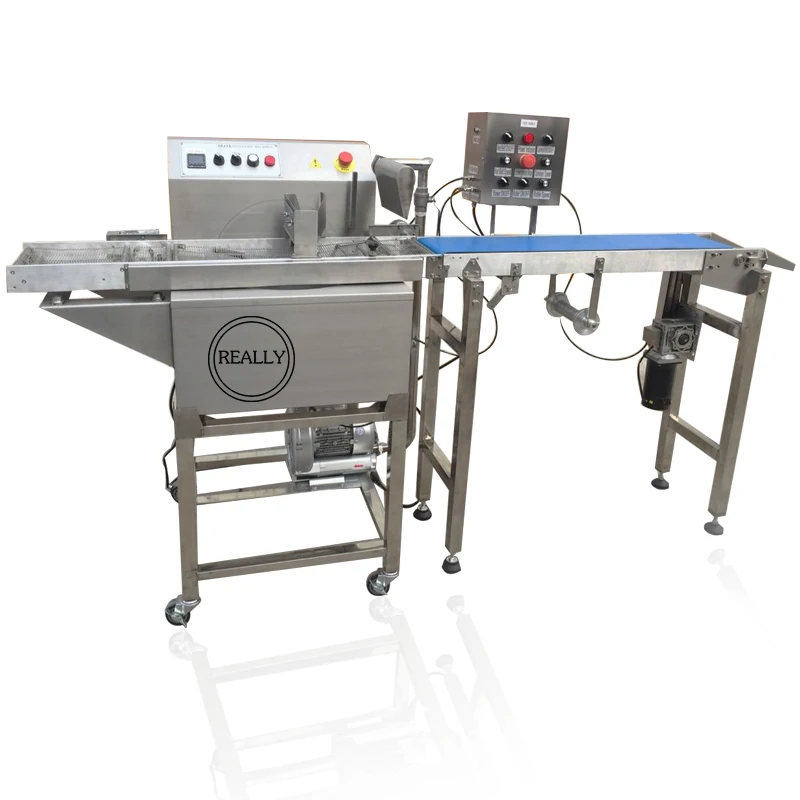 8/15KG Automatic Chocolate Enrobing Coating Making Machine with Stainless Steel Tempering Melting |