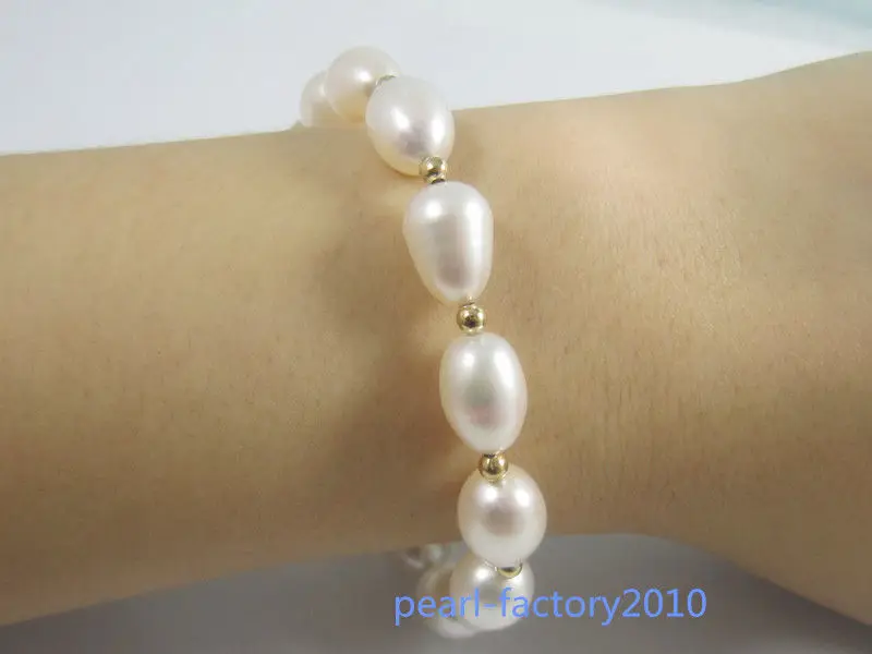 

Selling Jewelry>>>NATURAL 9-13MM ROUND SOUTH SEA GENUINE WHITE PEARL BRACELET