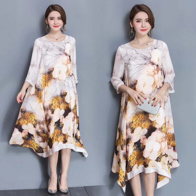 Женское шифоновое шелковое платье элегантное белое винтажное в стиле ретро