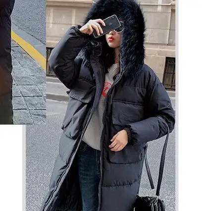 collar hood Новое поступление, однотонная тонкая длинная куртка, размер, для женщин, хлопок, тонкий пуховик с капюшоном, зимняя куртка для женщин YY8810 - Цвет: collar hood