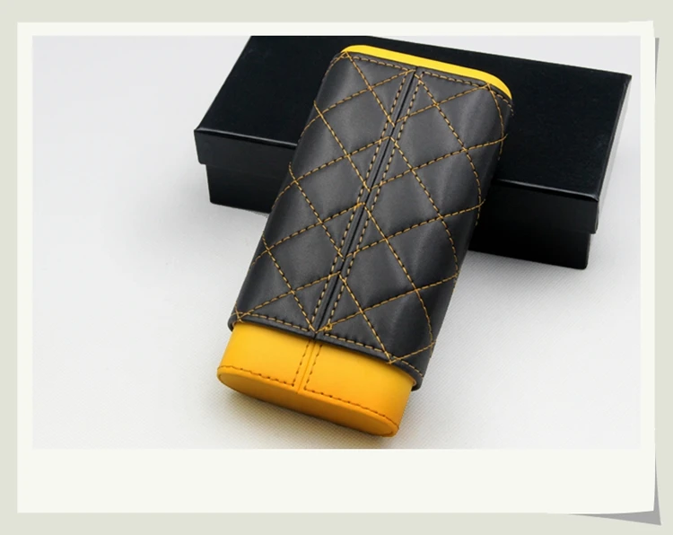 COHIBA сигарные коробки 3 держатели путешествия PU кожаный портсигар обернутый кедровый трубчатый мини-хьюмидор с Милая подарочная коробка