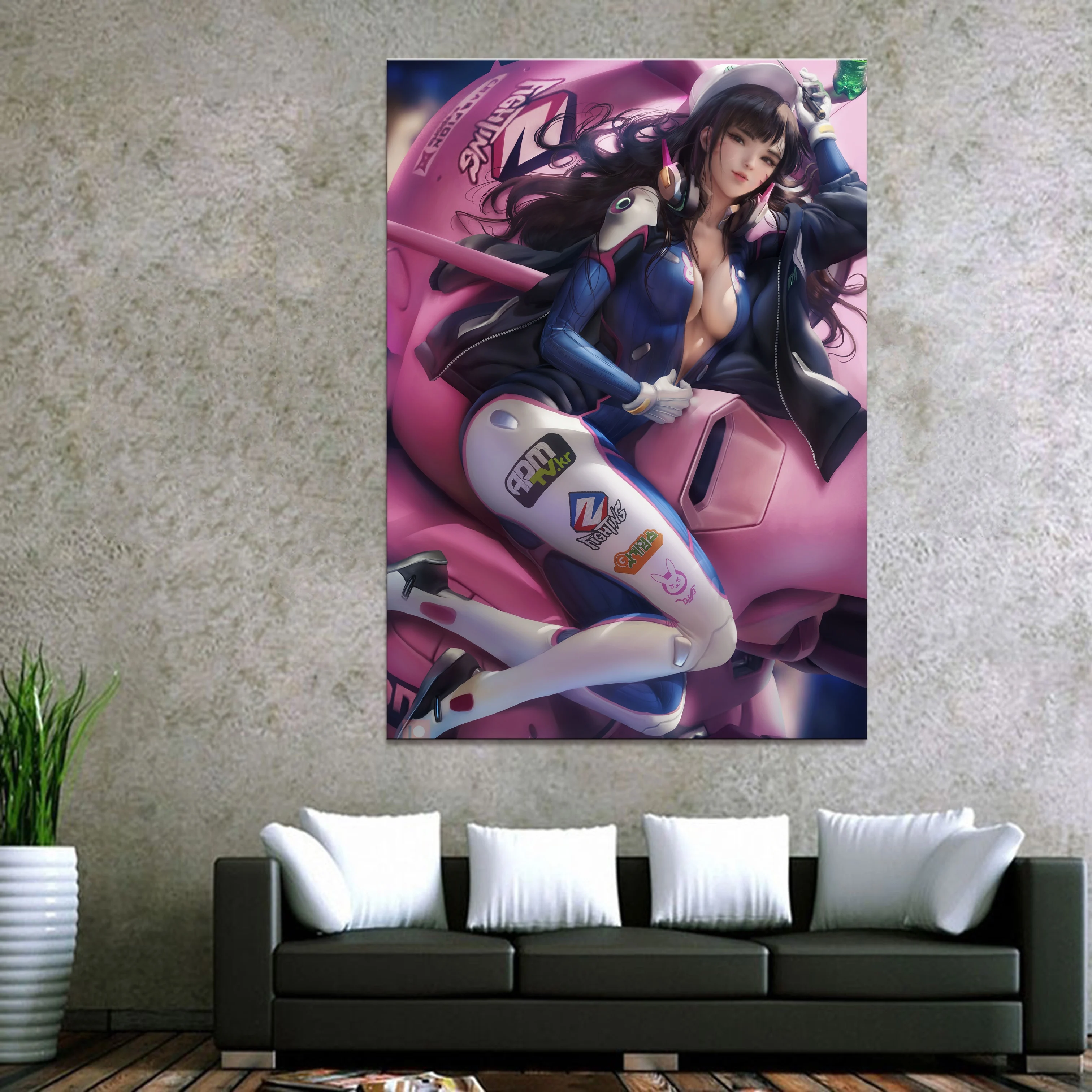 

Home Decor Canvas Overwatch D.Va Game 1 Piece Anime Sexy Girl Art Poster Prints Picture Wall Decoration Painting Wholesale
