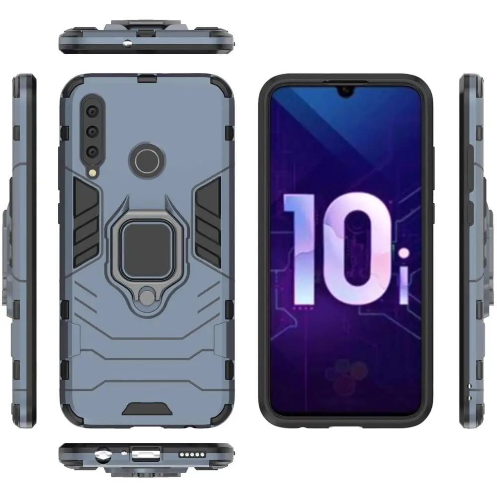 Чехол для huawei Honor 10i чехол Honor10i автомобильный держатель кольцо Броня бампер ударопрочный жесткий чехол для huawei P30 Lite mate 30 Pro - Цвет: navy armor case