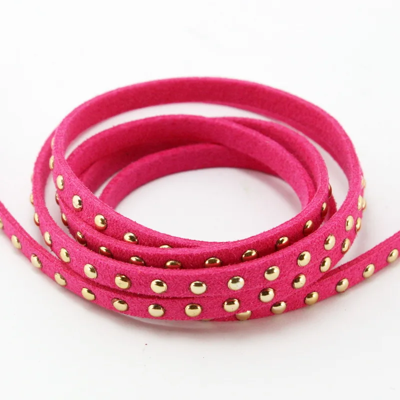 Бархатный Повседневный шнур 5 мм из искусственной замши с золотой шпилькой