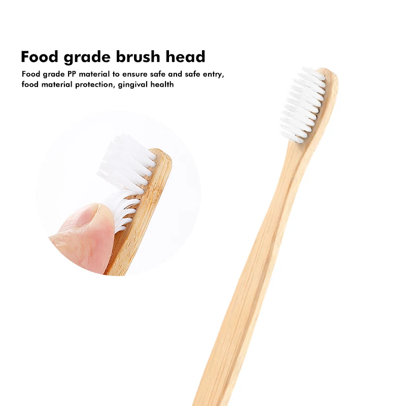 1 шт. зубная щетка из натурального бамбука плоская бамбуковая с мягкой щетиной
