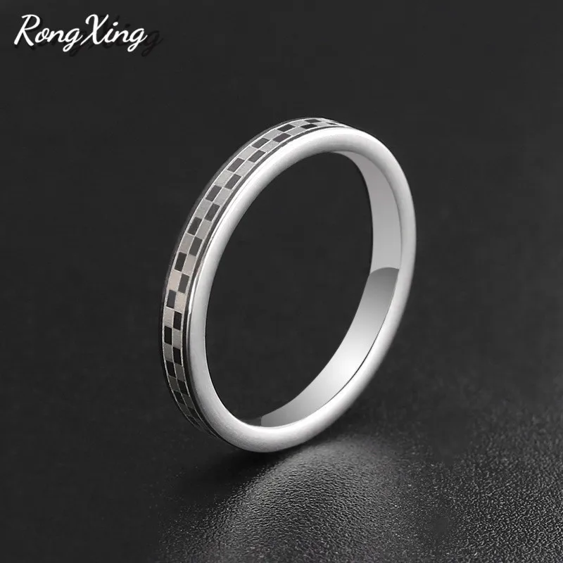 Модные круглые кольца RongXing из нержавеющей стали для мужчин и женщин