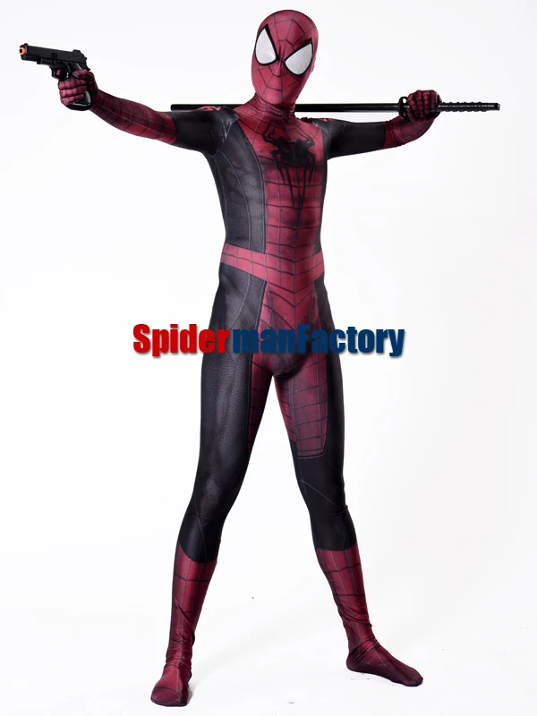 Фото Костюм Человека паука с 3D принтом черный и красный костюм мужской для