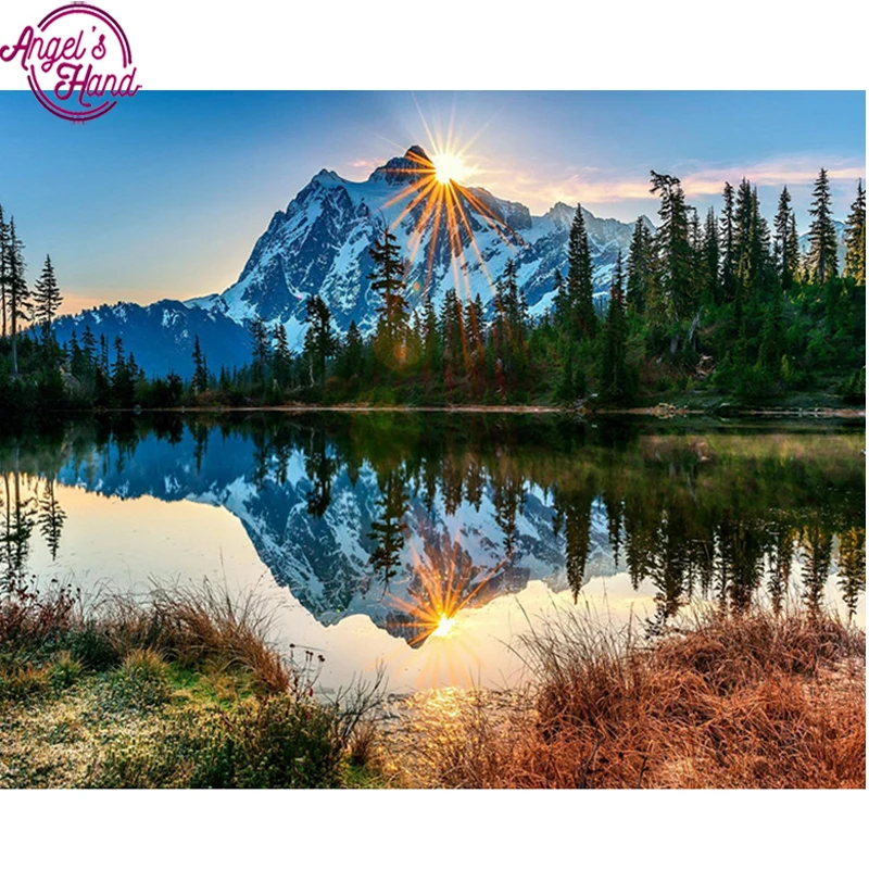 

Full square drill Diamond embroidery Lake Snow Mountain diamond Painting accessories Cross Stitch Rhinestone Mosaic art decor