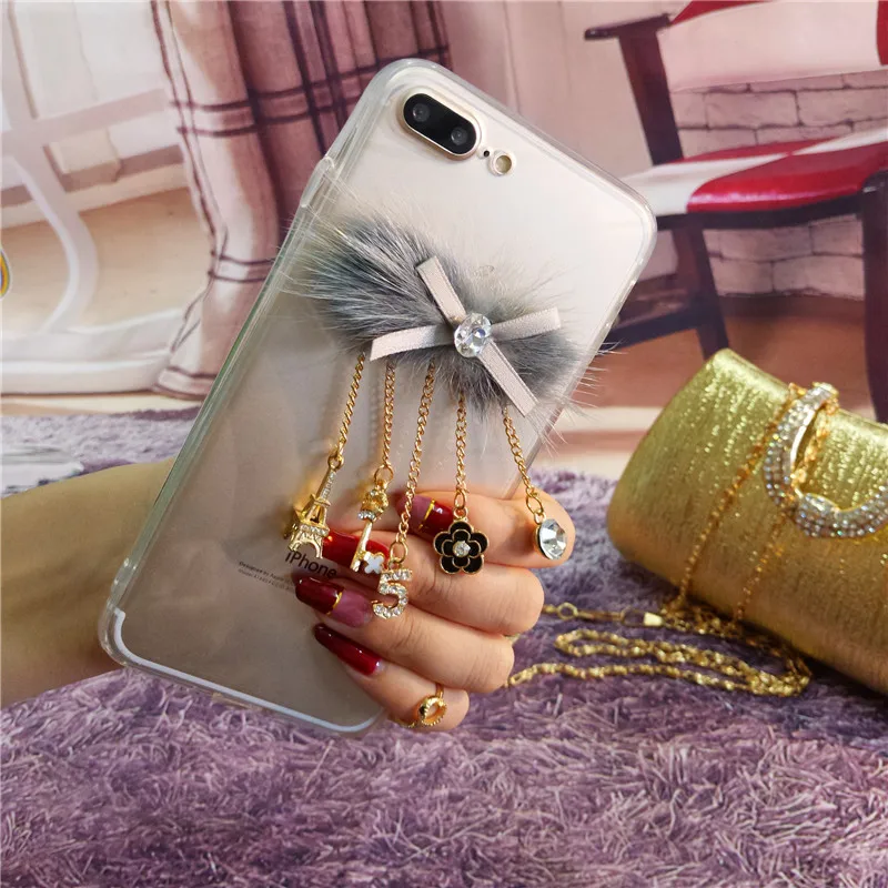 Роскошный милый чехол из меха норки LaMaDiaa для Samsung Note 9 8 10 S20Ultra S9 S8 S10 Plus мягкий с