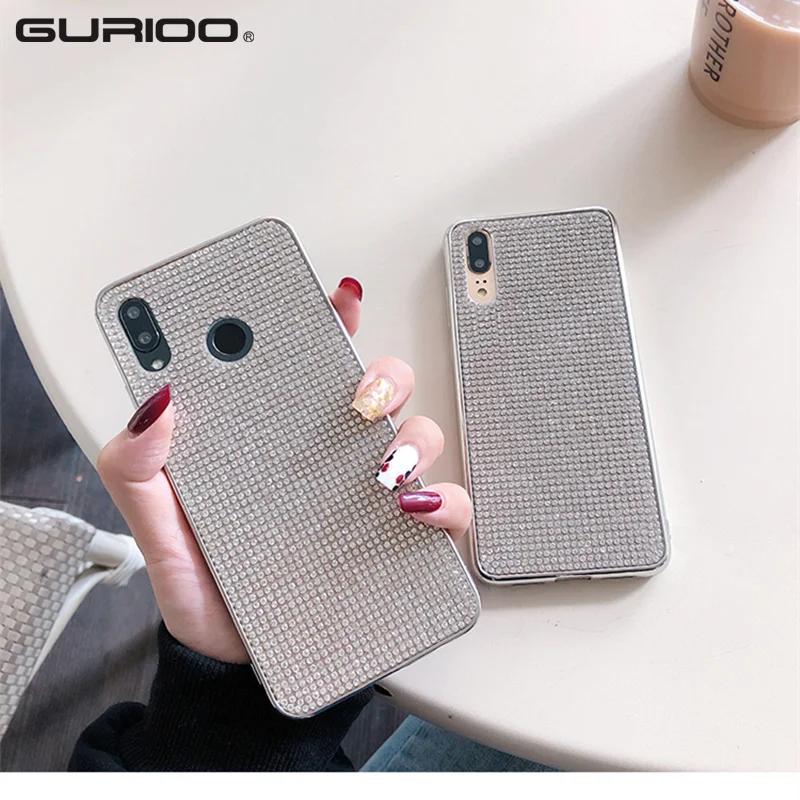 GURIOO роскошный блестящий бриллиантовый блеск чехол для телефона huawei Honor 8X P20 Lite Plus
