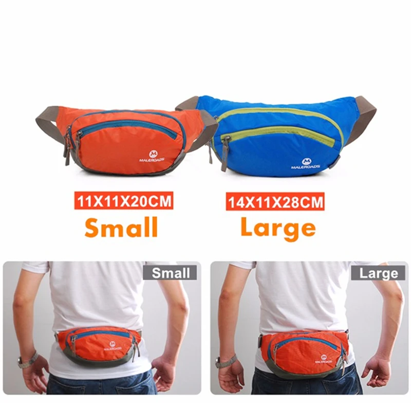 Maleroads Waterproof Running Waist Bags Utility Fanny Pack Ultralight Sport Cycling Belt Money Cell Phone Pocket For Men Women