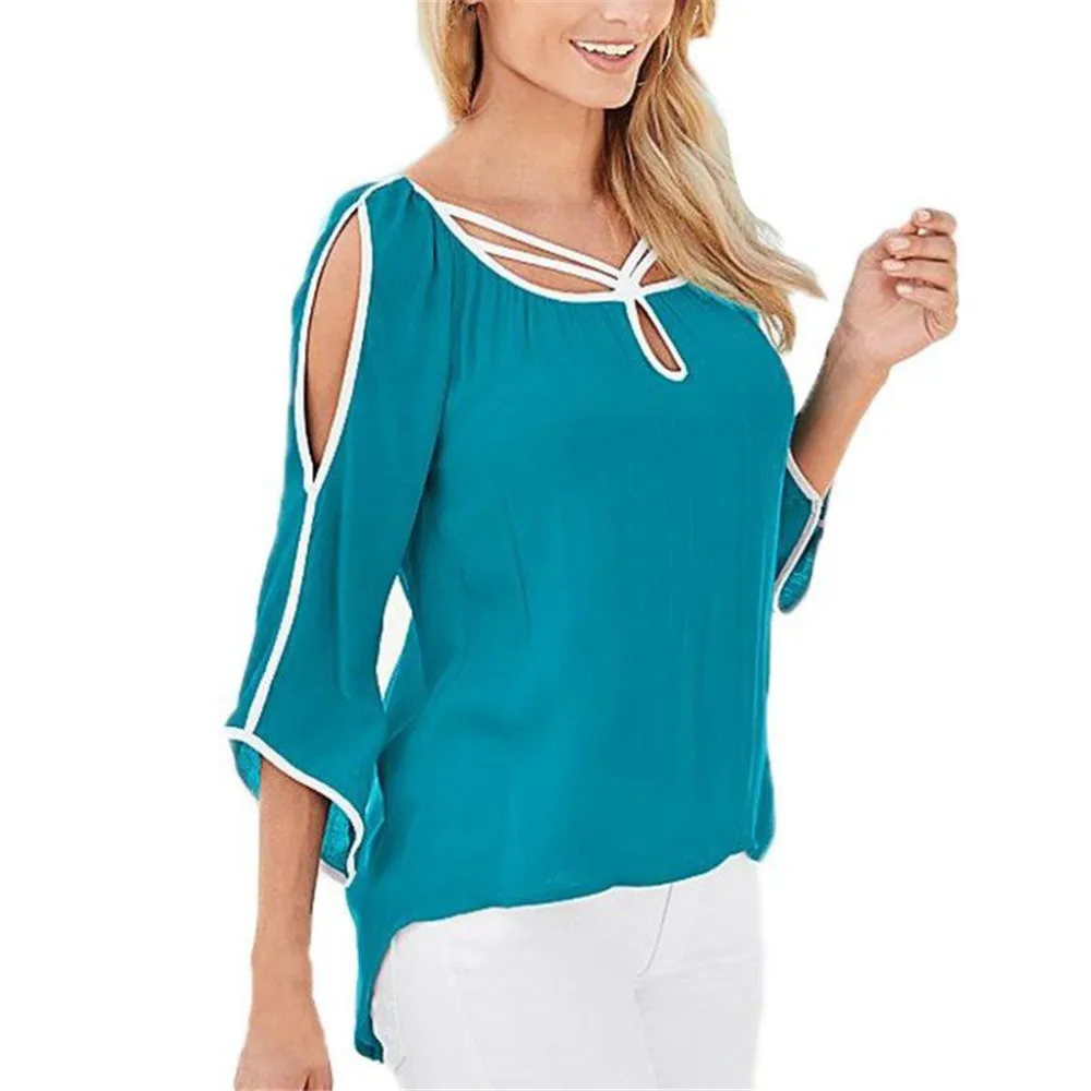 

Sexy Women Loose Long Sleeve Chiffon Casual Blouse Shirt Tops Fashion Blouse