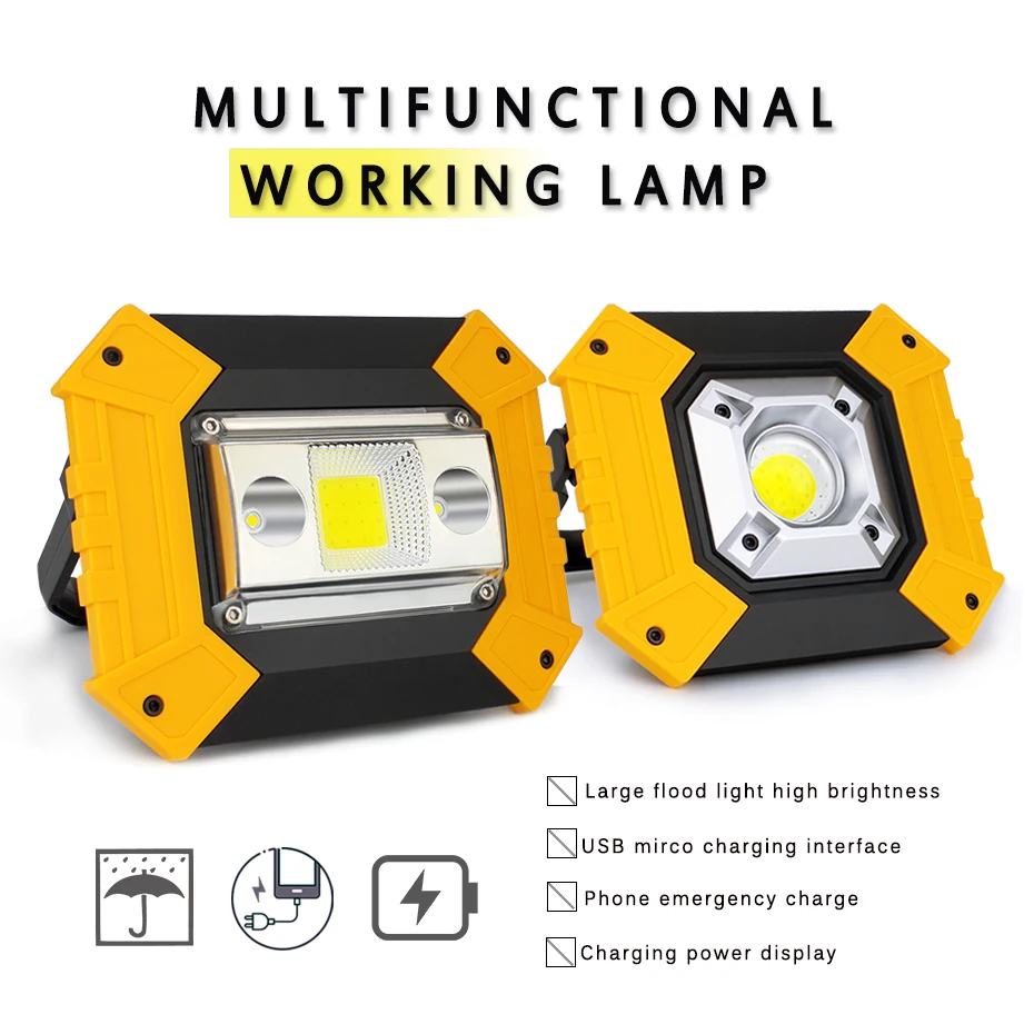 Светодиодный портативный прожектор перезаряжаемый светодиодный рабочий свет 20