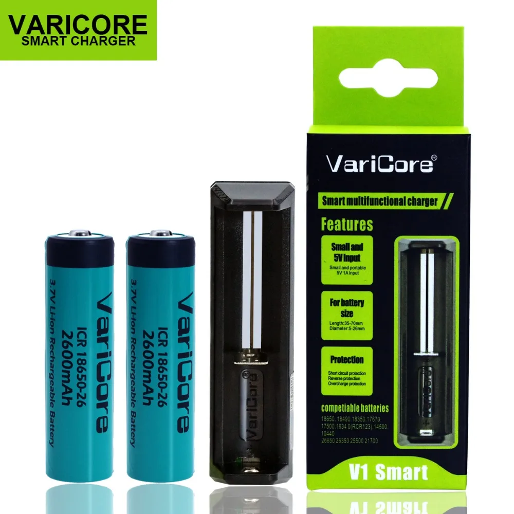 2 шт. VariCore ICR18650-26 оригинальный 18650 2600mAh литий-ионный аккумулятор аккумуляторная