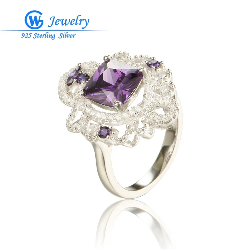 GW модное ювелирное изделие кольцо в русском стиле фиолетового цвета женское из