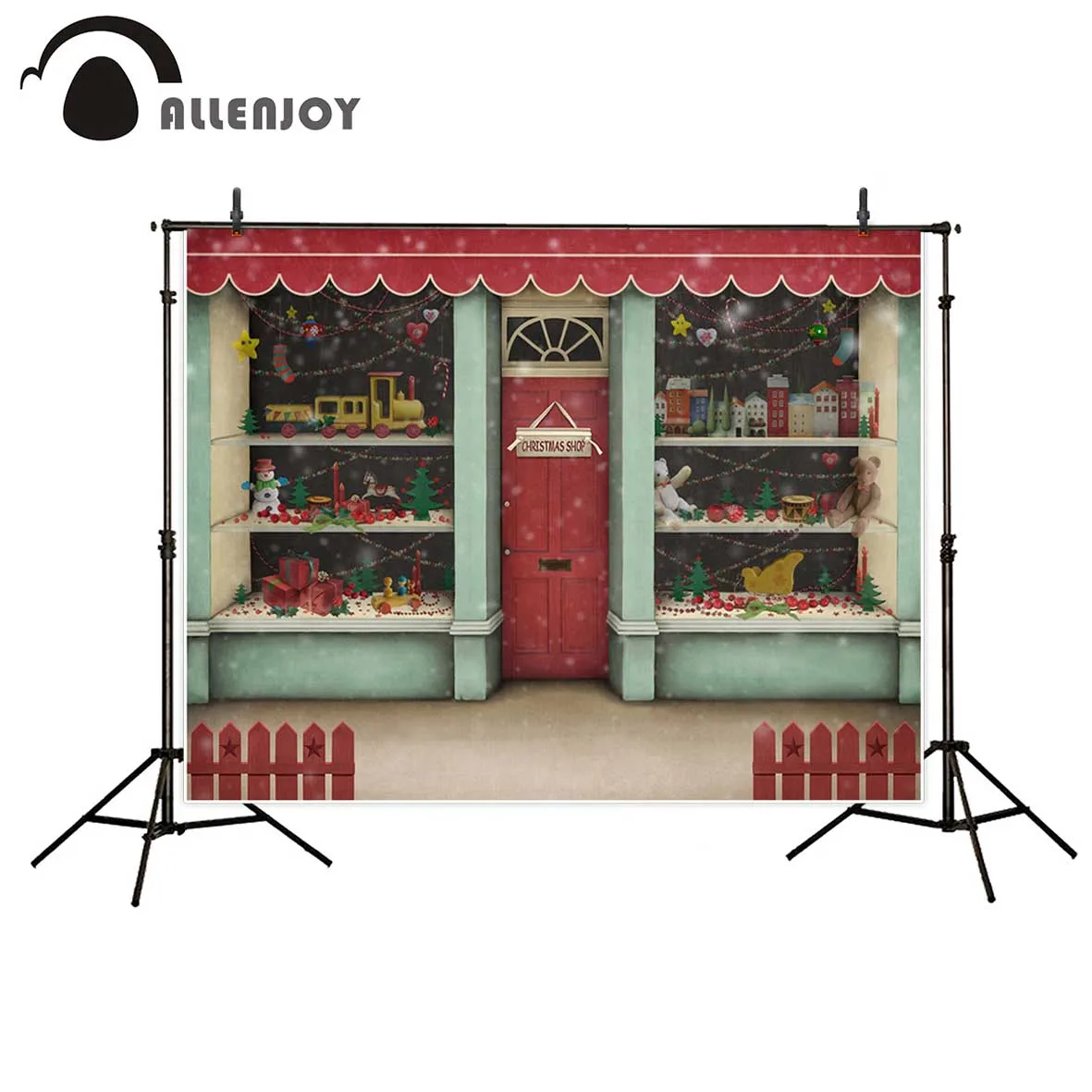 Allenjoy фоны для фотостудии дисплей окно зимний подарок ребенок Рождество фон
