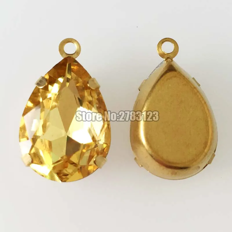 Бесплатная доставка светло желтое золотое дно AAA стекло кристалл одиночное
